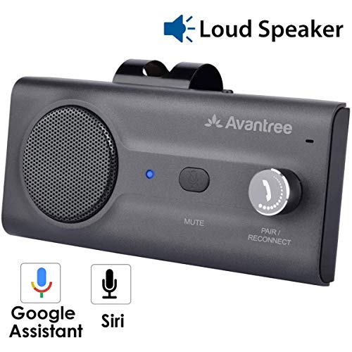 LEOFLA Kit Vivavoce Bluetooth 4.1 Per Auto – Speaker E Microfono, Clip Magnetica Per Parasole, 10 Ore Di Autonomia, Nero