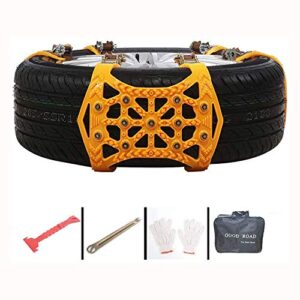 SUNYRISY 8 Pezzi Catene Da Neve In TPU Regolabili – Larghezza Pneumatici 215-285mm, Trazione Di Emergenza Per Auto E SUV