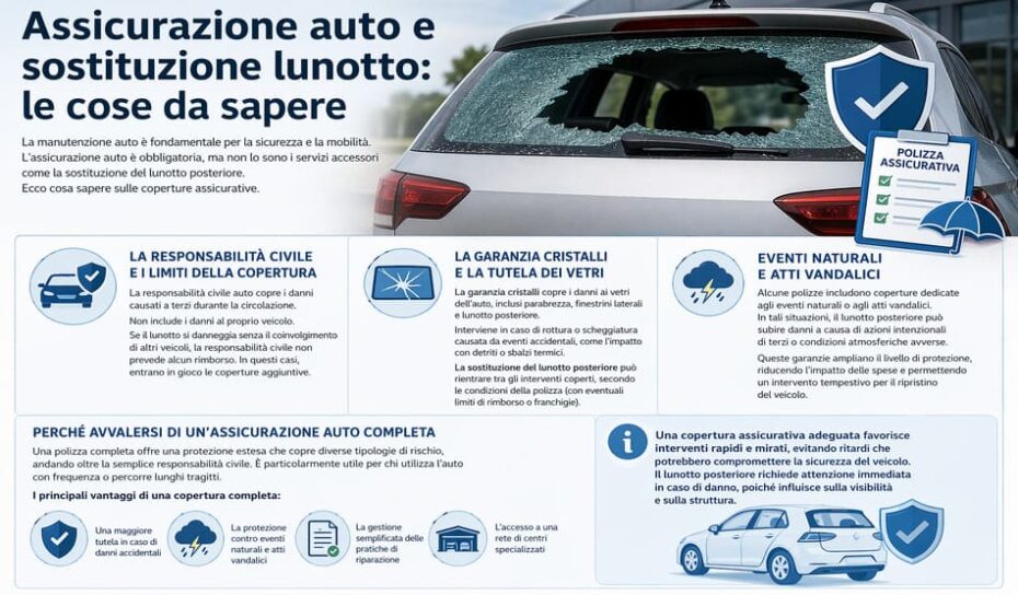 assicurazione auto e sostituzione lunotto